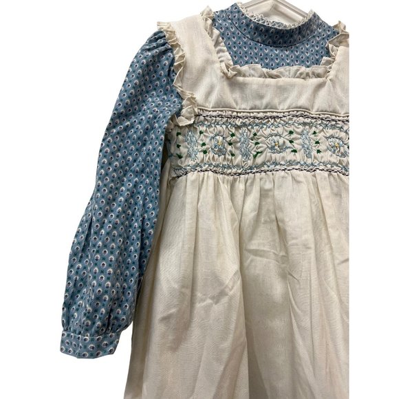 Vintage Polly Flinders Hand Smocked Girl Dress - Picture 2 of 6